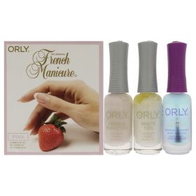 The Original French Manicure Kit Pink by Orly for Women - 4 Pc Kit 0.3oz Top2 Botton Base Coat Plus Topcoat, 0.3oz Nail Lacquer - White Tips