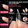 120 PCS Clear False Nails Tips Short Medium Length Full Cover Acrylic Fake Nails Almond Shaped Ballerina Nails Tips Lady French Style Press On Nails w