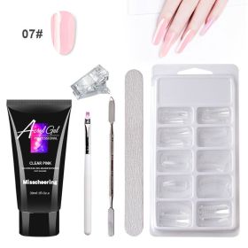 Painless Extension Gel Nail Art Without Paper Holder Quick Model Painless Crystal Gel Set (Option: 7 Color)