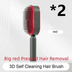 Self Cleaning Hair Brush For Women One-key Cleaning Hair Loss Airbag Massage Scalp Comb Anti-Static Hairbrush (Option: Set F)