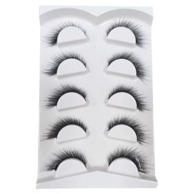 New 5Pairs High Quality Faux Eyelashes Handmade 3D Winged Natural Long Lashes Soft Cat Eye Fake Eyelash For Eye Makeup Wholesale (Color: ZY19978-D289)