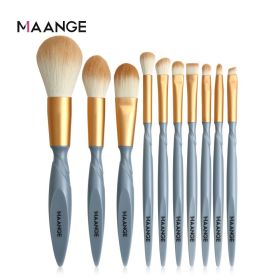 MAANGE 10 PCs Makeup Brush Set Eyebrow Brush Foundation Brush Multifunctional Beauty Tools Makeup Sets Cosmetics Full Set Brush (Handle Color: Blue)