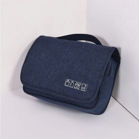 Travel Hanging Toiletry Bag Travel Kit Shaving Bag Waterproof Large Makeup Bag Wash Bag Makeup Organizer Cosmetic Case Puffy Makeup Cosmetic Bag Organ (Color: DARK BLUE)