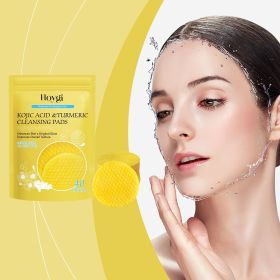 HOYGI Turmeric Acid Cleansing Pad Face Skin Pore Cleansing Makeup Remover Gentle Exfoliating Cleansing Pad (Specification: 1pcs)