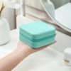 Portable Jewelry Storage Box Travel Earrings Necklace Ring Display Case Leather Storage Organizer Earring Holder Organizer